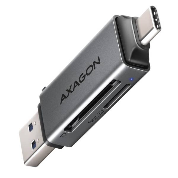 Čtečka paměťových karet Axagon CRE-DAC, USB-C + USB-A, SD/microSD, UHS-I černá

