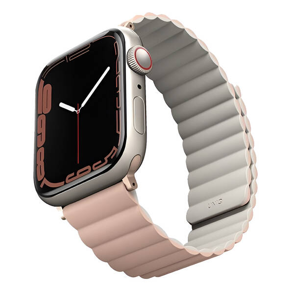 Řemínek Uniq Revix Reversible na Apple Watch 42/44/45/49mm růžový/béžový

