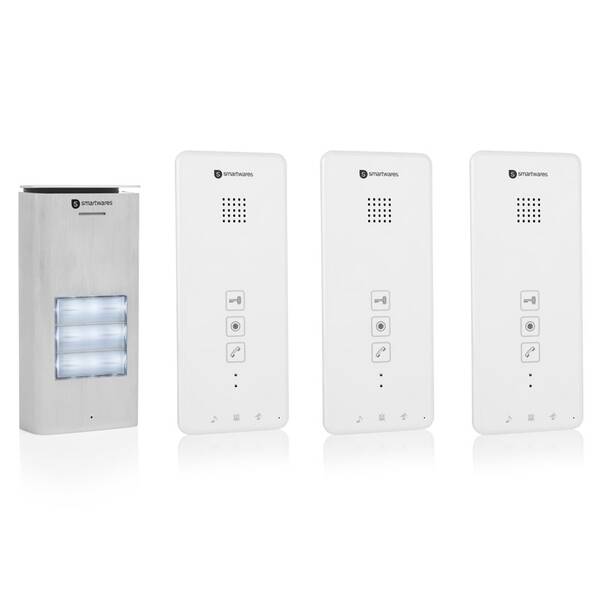 Zvonek Smartwares DIC-21132, sada pro 3 rodiny stříbrný/bílý

