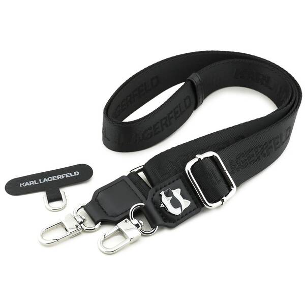 Popruh na krk Karl Lagerfeld Universal Crossbody Choupette Patch černý

