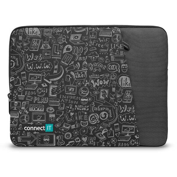 Pouzdro na notebook Connect IT Doodle 13.3" černé

