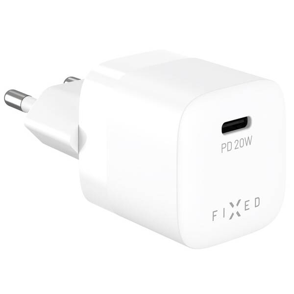 Nabíječka do sítě FIXED Mini, PD 20W, 1xUSB-C bílá


