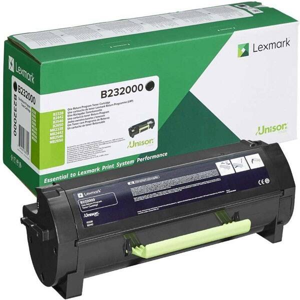 Toner Lexmark B232000, 3000 stran, pro B2442, B2546, B2650, B2338 černá barva
