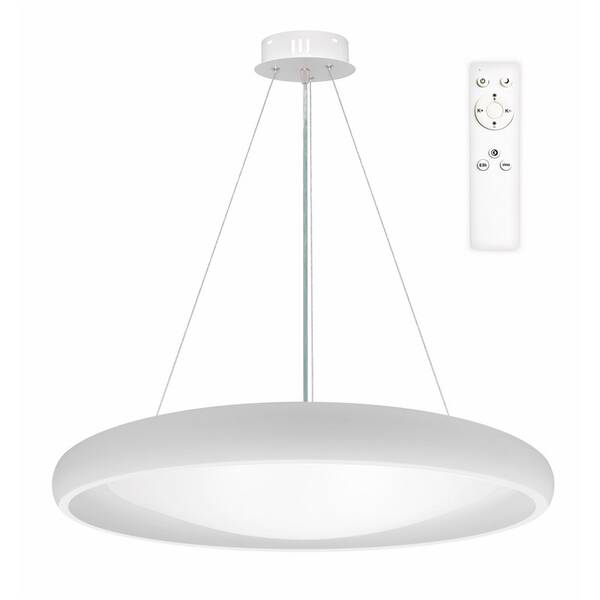 Závěsné svítidlo Top Light Salerno 60BZ RC. s dálkovým ovládačem, 60W, 6000lm, stmívání,  paměť, průměr 60cm, výška 120cm bílé

