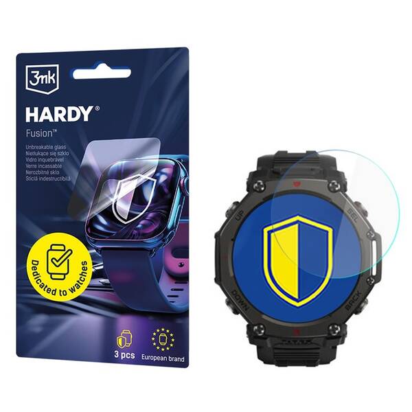 Tvrzené sklo 3mk Amazfit T-Rex 3 Pro 44mm - Hardy Fusion Watch Protection průhledné

