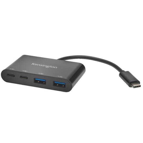 USB Hub KENSINGTON USB-C/2x USB-C, 2x USB 3.0 černý

