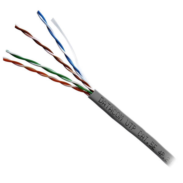 Kabel DATACOM UTP Cat.5e, lanko 100m šedý

