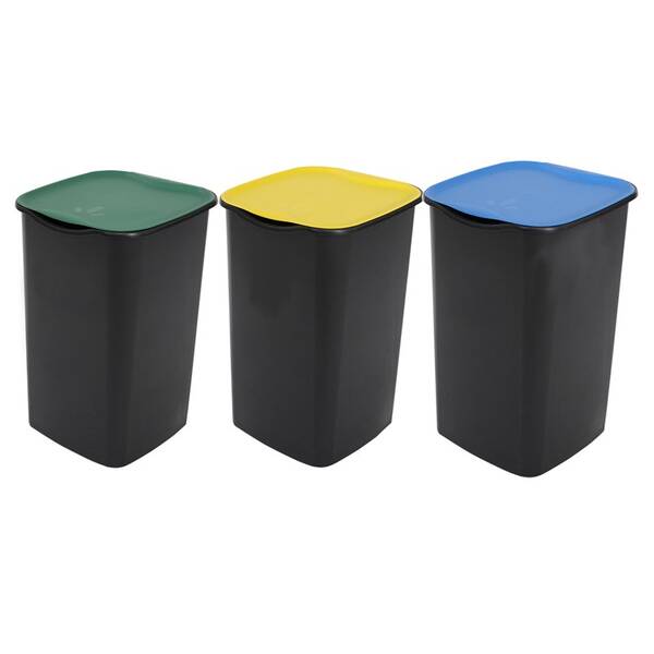 Odpadkový koš na tříděný odpad Belli E Forti TRIO BF1101AS21, 3×50 l černý

