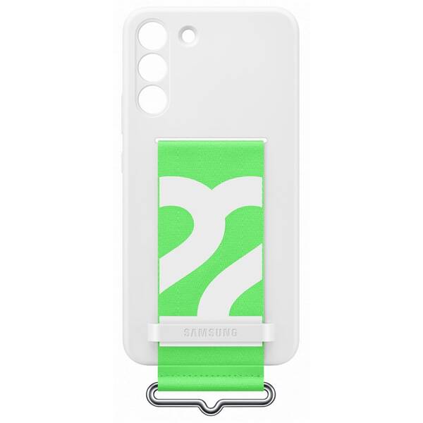 Kryt na mobil Samsung Silicone Cover s poutkem na Galaxy S22+ bílý

