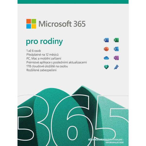 Software Microsoft 365 pro rodiny CZ 

