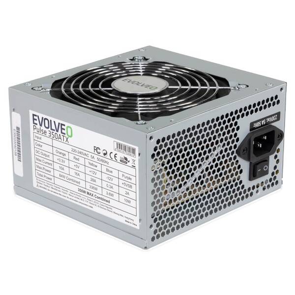 Zdroj Evolveo Pulse 350ATX 350W stříbrný

