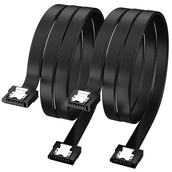 Kabel AKASA Super slim SATA3 k HDD,SSD a optickým mechanikám, 50cm, 2ks černý

