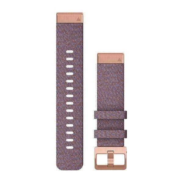 Řemínek Garmin QuickFit 20mm, nylonový, fialový, zlatá přezka 

