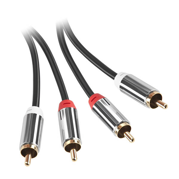 Kabel GoGEN 2x Cinch / 2x Cinch, 2m, pozlacené konektory černý

