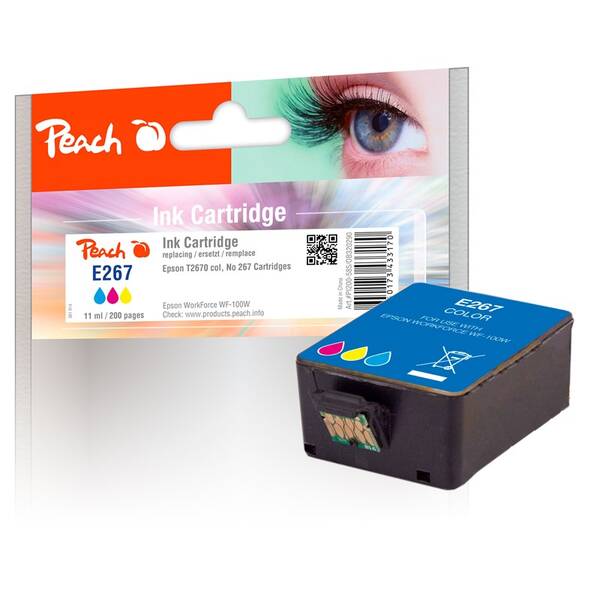 Inkoustová náplň Peach Epson 267, T2670, 200 stran vícebarevná

