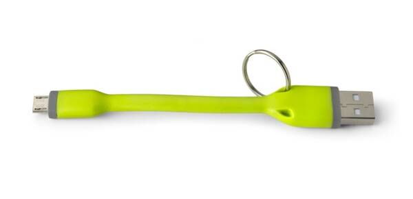 Kabel Celly USB/micro USB, přívěšek, 12 cm zelený

