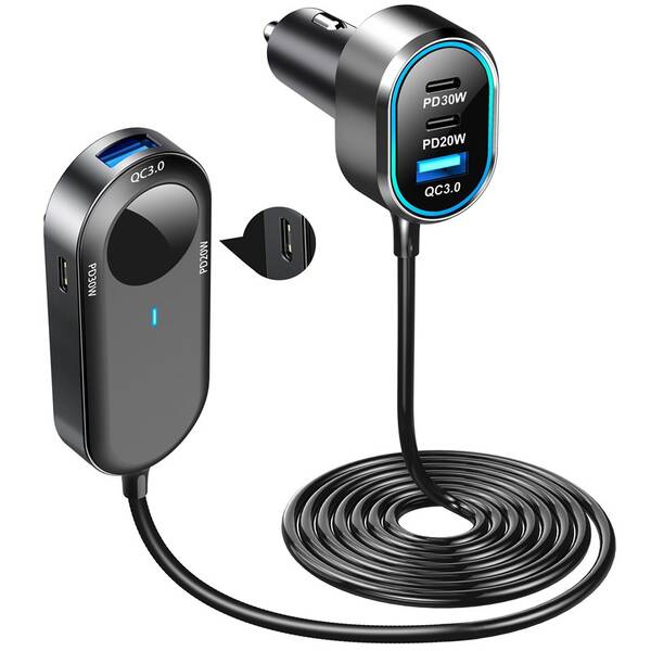 Adaptér do auta WG 2x USB, 4x USB-C PD, 100W černý

