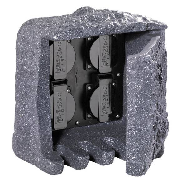 Venkovní zásuvka TRIO Garden Socket, 4x zásuvka šedá

