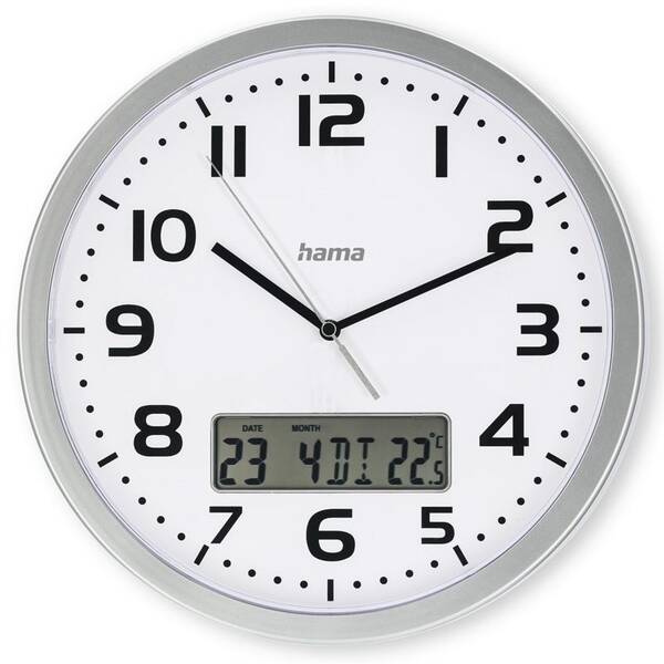 Nástěnné hodiny Hama Moorea stříbrná barva
