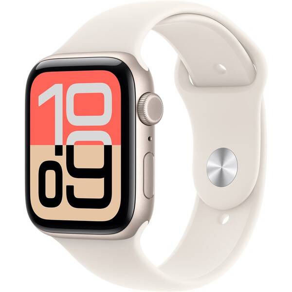 Chytré hodinky Apple GPS + Cellular 40mm hvezdně bílý hliník - hvezdně bílý sportovní řemínek -  S/M 

