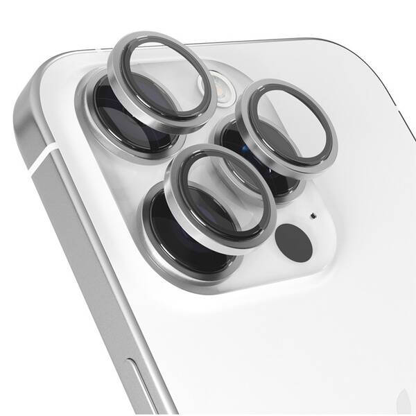 Ochranné sklo čočky fotoaparátu Epico Aluminium Lens Protector na Apple iPhone 16 Pro/16 Pro Max bílé


