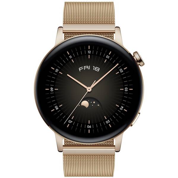 Chytré hodinky Huawei Watch GT 3 42 mm (Elegant) - Light Gold + Light GoldMilanese Strap 

