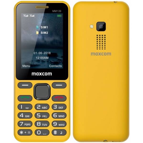 Mobilní telefon MaxCom MM139 žlutý

