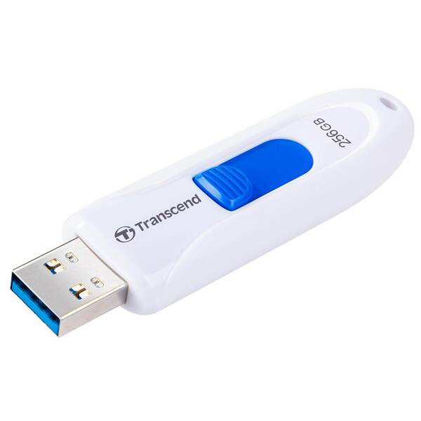 USB Flash Transcend 256 GB USB 3.1 bílý/modrý

