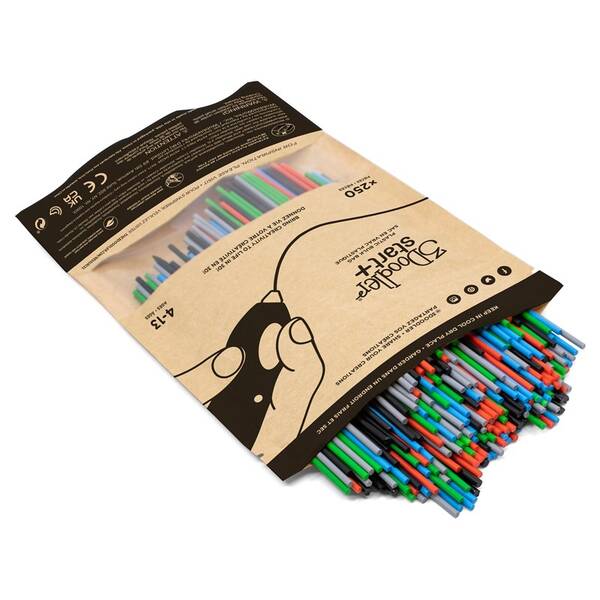 Náplň 3Doodler ECO-PCL pro 3D pero Start+ 250ks černá/šedá/červená/modrá

