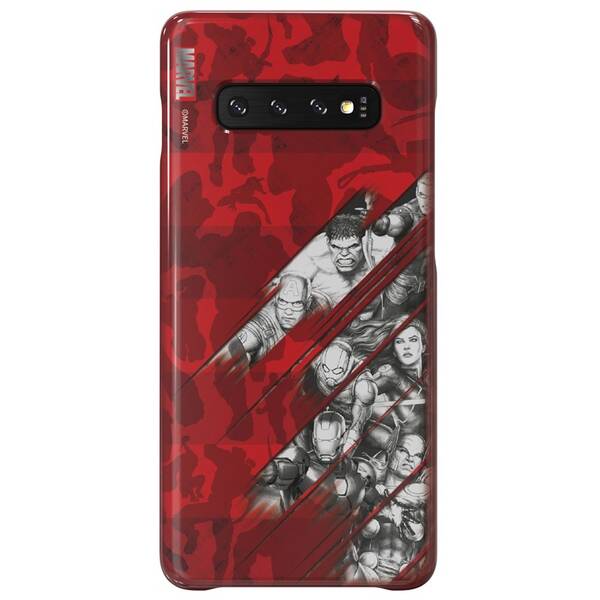 Kryt na mobil Samsung Avengers Comics na Galaxy S10+ červený

