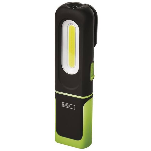 Svítilna EMOS COB LED + SMD LED, 330 lm, 1200 mAh černá/zelená

