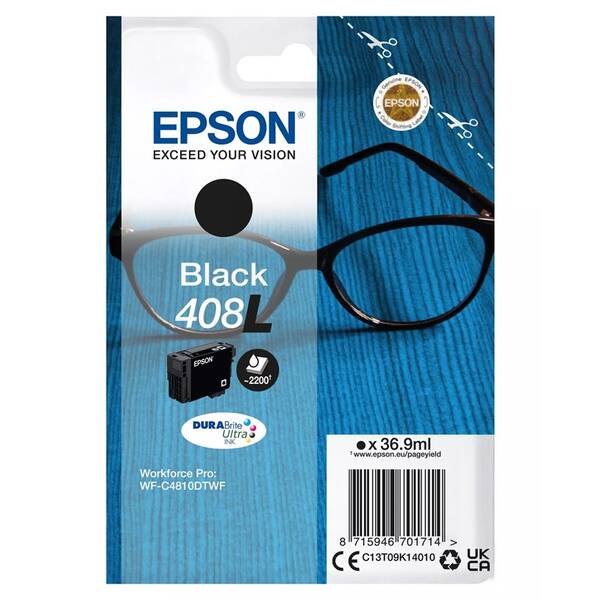 Inkoustová náplň Epson 408L DURABrite Ultra, 2200 stran černá

