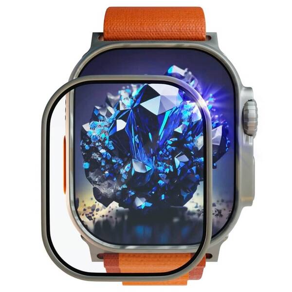 Tvrzené sklo FIXED Sapphire na Apple Watch Ultra s ocelovým rámečkem 

