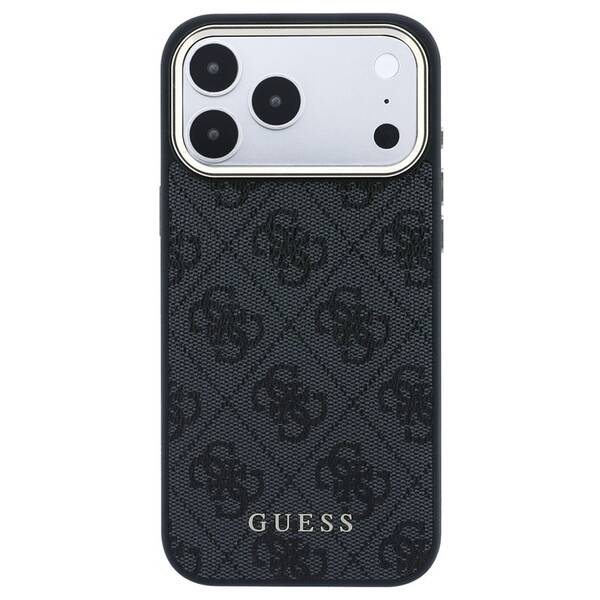 Kryt na mobil Guess 4G Gold Frame MagSafe na Apple iPhone 18 Pro černý

