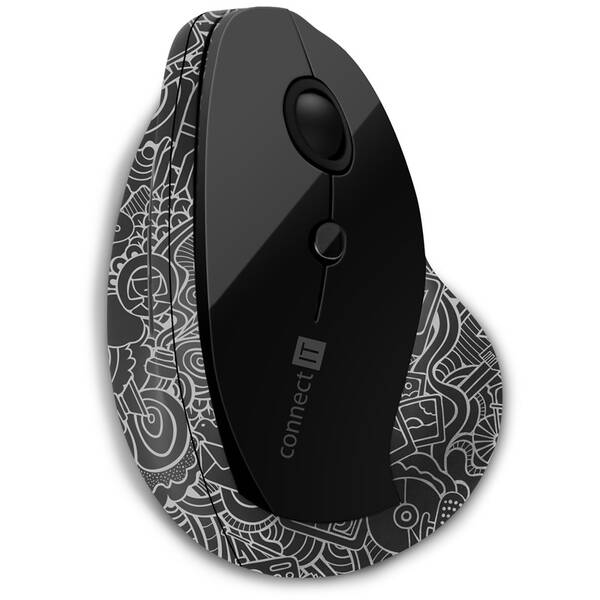 Myš Connect IT Doodle, vertikální, ergonomická černá

