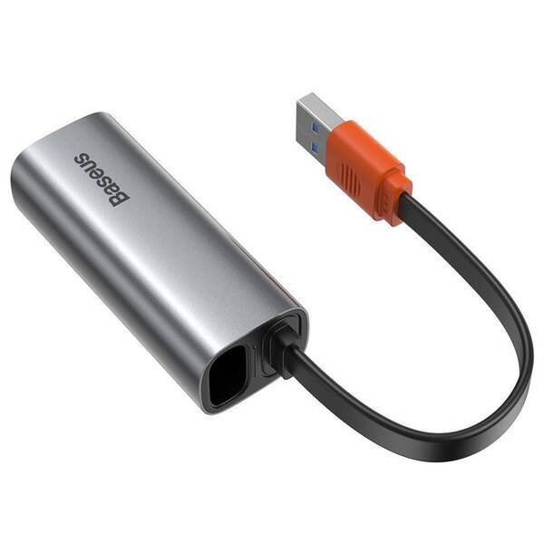 Síťová karta Baseus Steel Cannon USB, USB-C/RJ45 šedá

