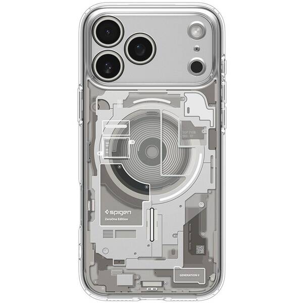 Kryt na mobil Spigen Ultra Hybrid MagSafe Zero One na Apple iPhone 17 Pro Max šedý/průhledný


