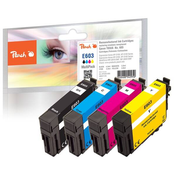 Inkoustová náplň Peach Epson 603, T03U6, MultiPac, 1x 160, 3x 145 stran vícebarevná

