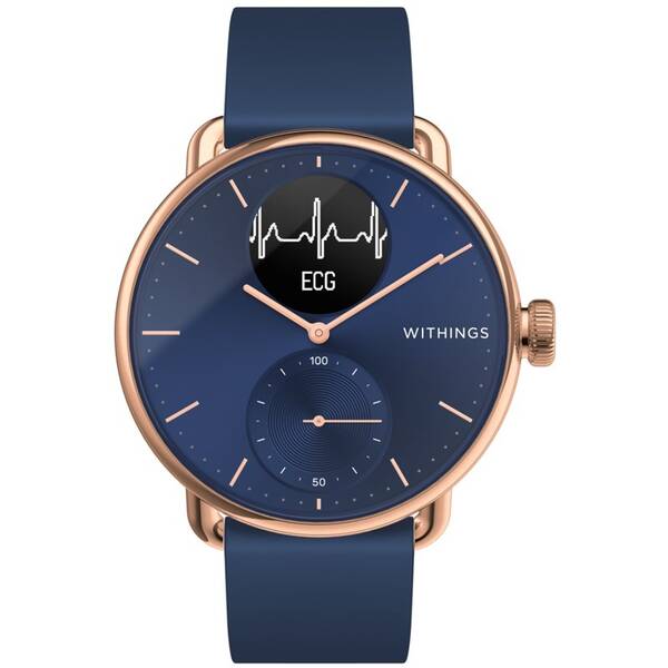 Chytré hodinky Withings Scanwatch 38 mm - Rose Gold Blue 

