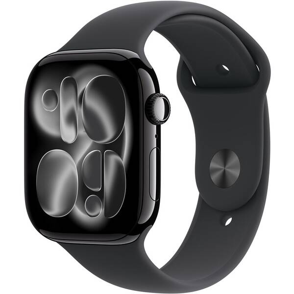 Chytré hodinky Apple GPS + Cellular 42mm klavírně černý hliník - černý sportovní řemínek - S/M 


