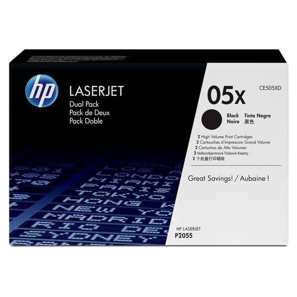 Toner HP 05X, 2x 6 500 stran, 2-pack černý

