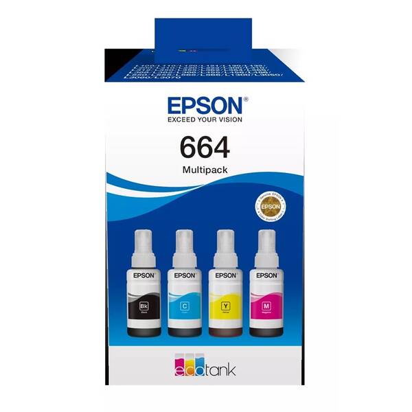 Inkoustová náplň Epson 664 EcoTank 4-colour multipack (280 ml) 

