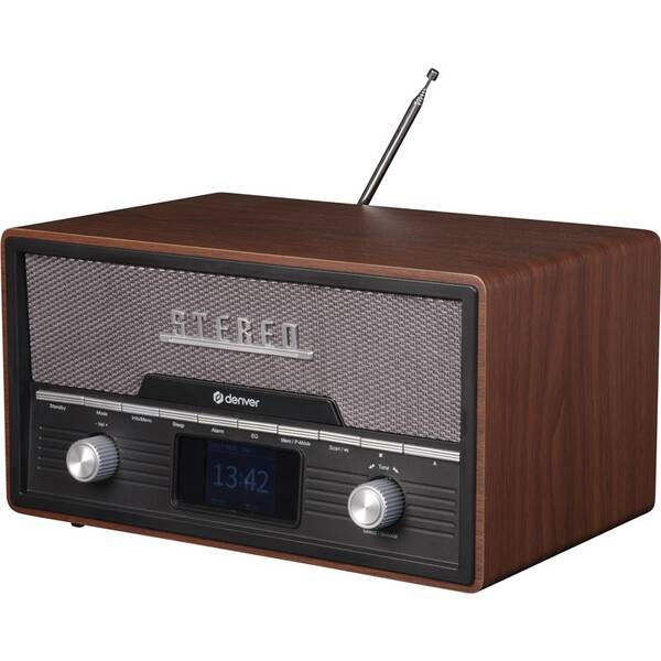 Radiopřijímač DAB+/CD Denver MDA-525DW hnědý

