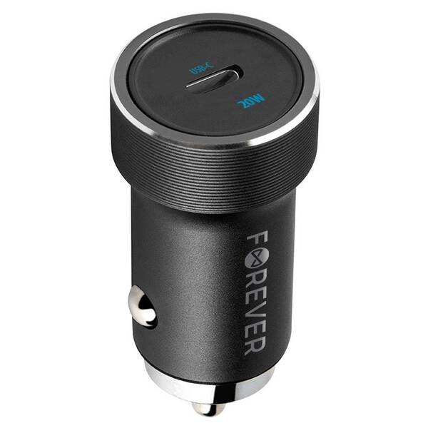 Adaptér do auta Forever CC-06 USB-C 20 W, PD3.0 černý

