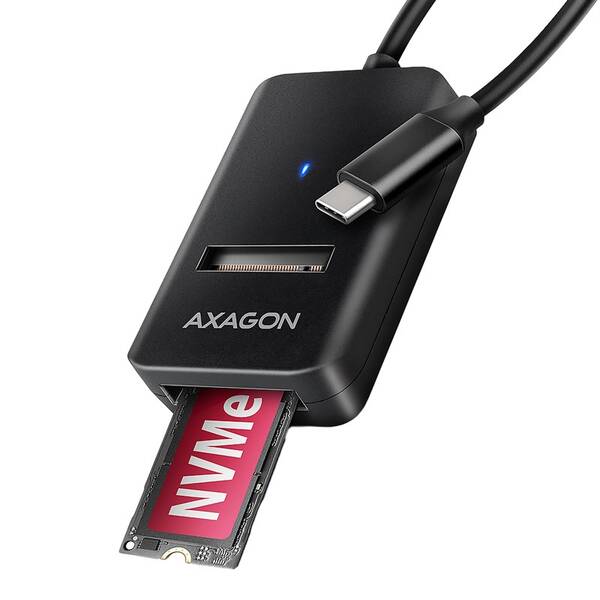 Adaptér Axagon USB-C 3.2 Gen 2 - M.2 NVMe & SATA SSD, kabel 10cm černý

