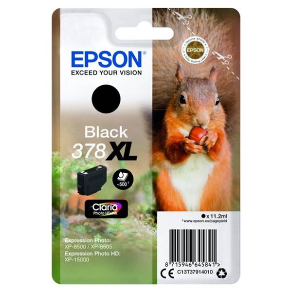 Inkoustová náplň Epson 378 XL, 500 stran černá

