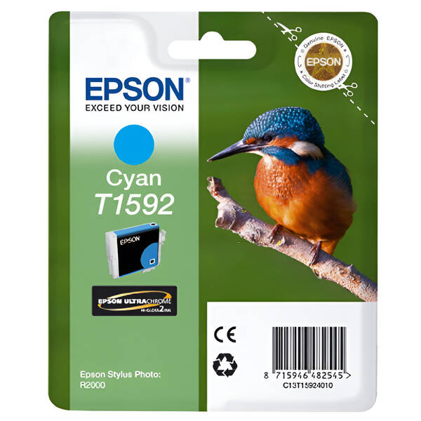 Inkoustová náplň Epson T1592, 17 ml azurová

