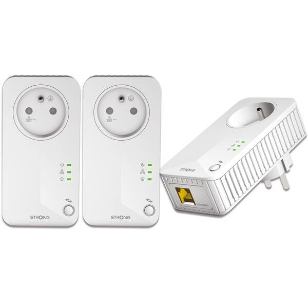 Síťový rozvod LAN po 230V Strong Powerline 600 TRI FR, 3ks bílý

