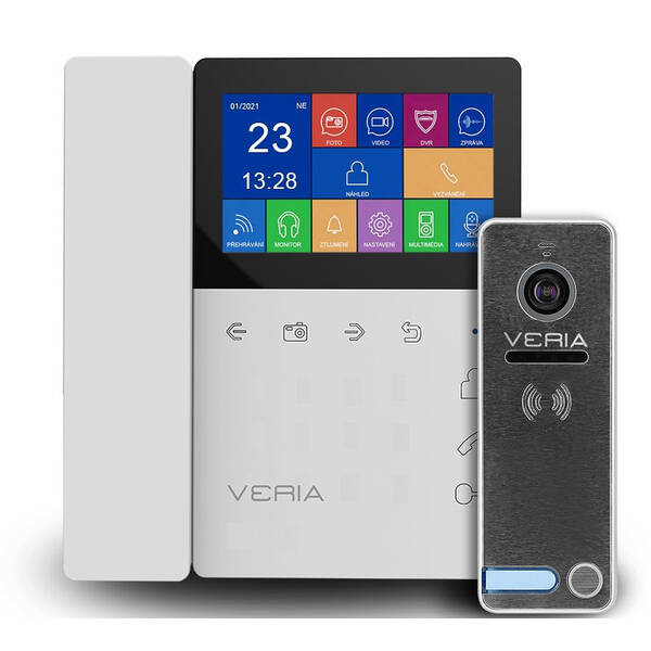 Dveřní videotelefon VERIA set videotelefonu VERIA 7043B + VERIA 230 bílý

