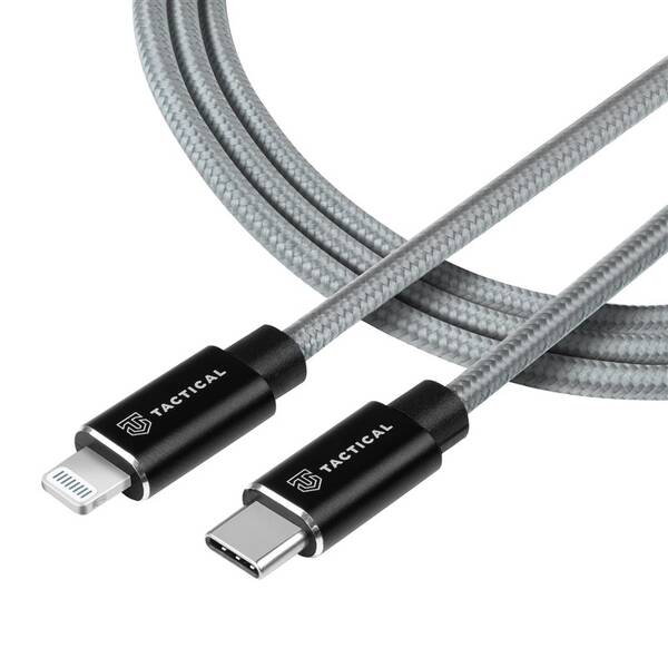Kabel Tactical Fast Rope Aramid USB-C/Lightning MFi 0,3 m šedý

